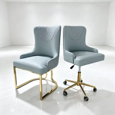 Waterproof PU Mobile Chair with Backrest Office/Dining Dual-Use, Casters, Custom Color Factory/Retail
