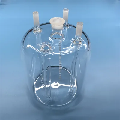 Customized clear Silica Glass Reaction Parts Quartz Glass Oxid Reactor
