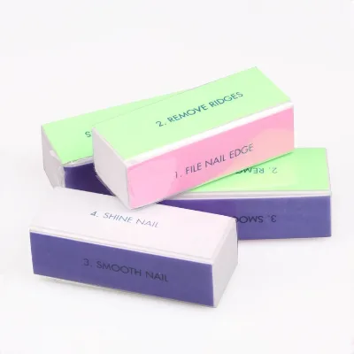 4 Sided Sandpaper Nail Buffer File Washable 4 Way Nail Shine Buffer Block Wholesale
