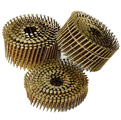 Steel Pallet Coil Nails with Ring Shank and Diamond Point Painted Finish