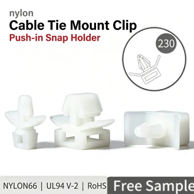 Cable Tie Mount Wing-Clip Snap-In PCB Wire Holder Nylon66 UL94 V-2 PA66 Insulation White 4mm-8mm insulated nylon standoff