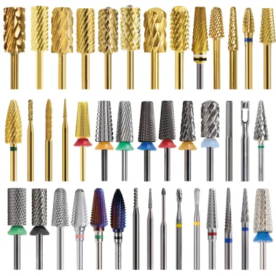 Small Barrel Smooth Top Tungsten Carbide Nail Drill Bit 3/32" Nail Manicure File Tools Tapered Drill Bits for Nail