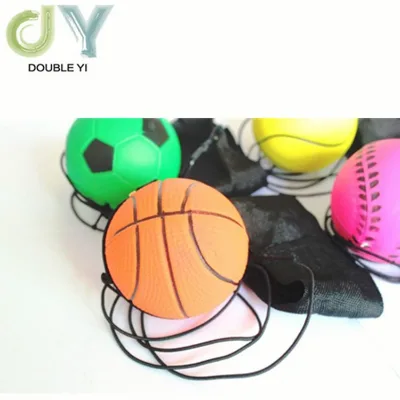 Wholesale Kids Ball Toy 6.3cm Mini Jumping Ball With String Promotional Rubber Basketball Bounce Ball