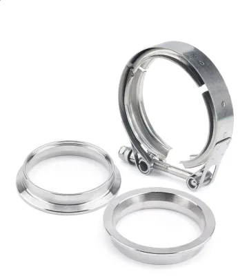 304 Stainless Steel V Band Hose Clamp with Flange for Car Exhaust Pipe Replacement 1 Year Warranty