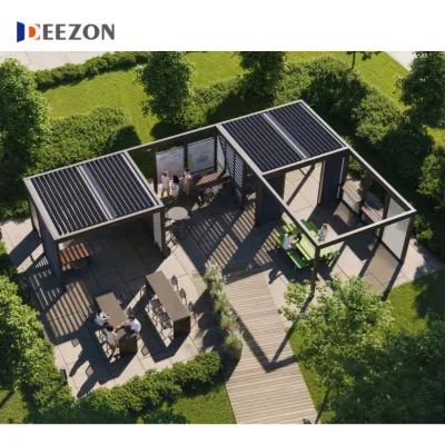Practical Hot Sale Insulated Roof Panels Garden Buildings Motorized Louver Aluminum Pergola with Aluminum Slat Fence