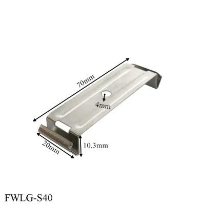 Finewe Silver Standard Steel Zinc Plated Fluorescent Lamp Holder Metal Tube 70mm Single-Side Clips