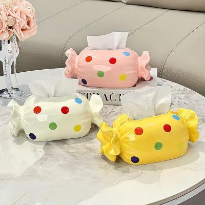 GREENSIDE Canvas-coated Dust-proof Portable Vintage Wall-Mounted Fruit Tissue Box Kitchen Storage Decorative Items Bean