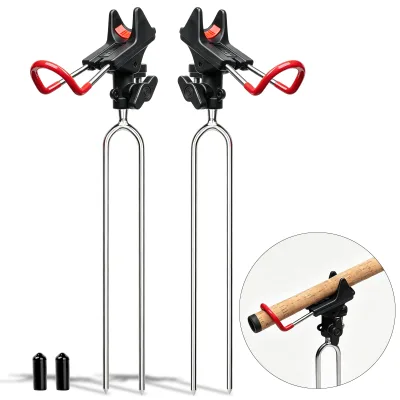 Fishing Rod Holder Stainless Steel Ground Insert Support Stand 360 Degree Adjustable Universal Rod Holder for Beach Coast