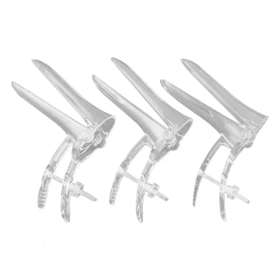 Gynecological Exam Tool Transparent Plastic Disposable Vaginal Speculum With Middle Screw