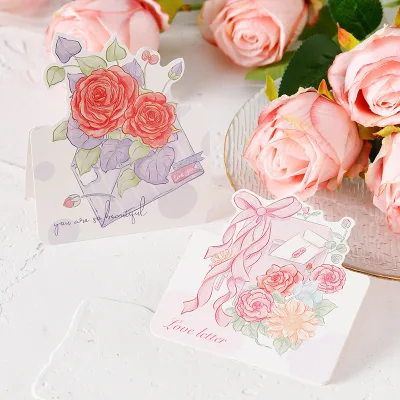 Valentine's Day Flower Bouquet Greeting Card Roses Series Small Card Mother Card Wholesale