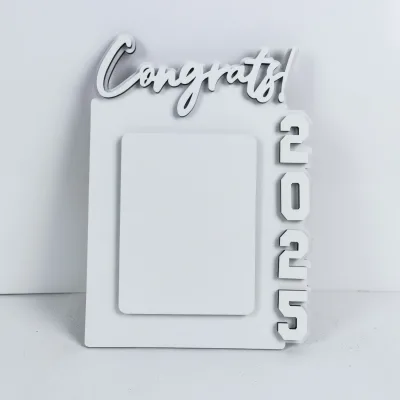 8 O'clock Home 2025 Thermal Transfer Graduation Season Eco-Friendly Keychain Wood Frames Photo Board Display Stand