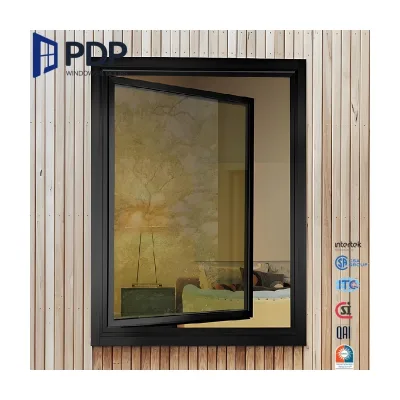 PDP Free Sample Double Glazed Minimalist Aluminium Soundproof Louver Windows Half Round Window Awning for Kitchen Farmhouse