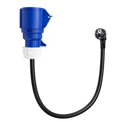 Blue CEE Socket EU Plug Convert From 7KW to 3.5KW Electric Vehicle Charging Adapter for 32A 1 Phase 7kw Portable EV Charger