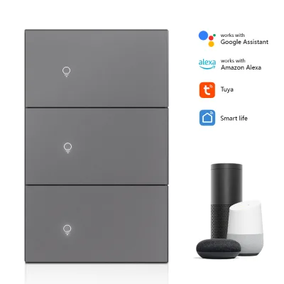Tuya US Smart WiFi Wall Switch 1 Gang Mechanical Button Custom Color Works With SmartThings for Bedroom Kitchen Automation