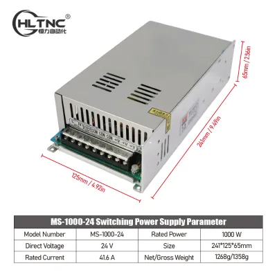 HLTNC MS-1000 24V 36V 48V 60V Switching Power Supply for Stepper Motor for Automation Equipment LED Lights