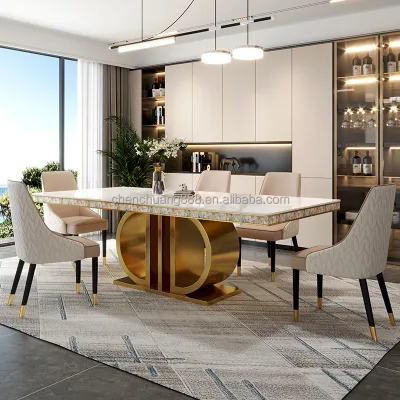 Italian Light Luxury Full Support Bright Face Rock Plate Table Modern Simple Household Stainless Steel Designer