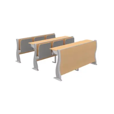 Aluminum Contemporary Classroom Lecture Hall Furniture Set University Desk Drawer School Foldable Student Chair