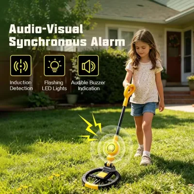 Kids STEM Toy Children's Lightweight Metal Detector Kit with Shovel, Adjustable Rod, for Outdoor Treasure Hunting & Exploration