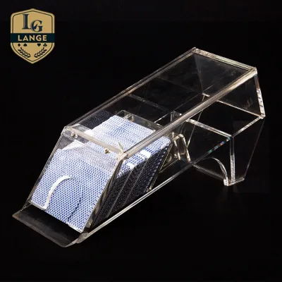 Casino Quality Thick Acrylic Dealer Shoe Big Barcode Card Shoe with Roller
