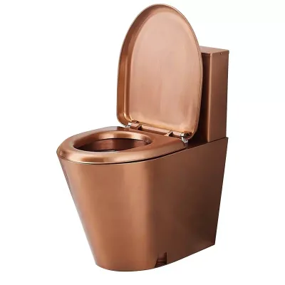 s Trap/p Trap Stainless Steel Rose Gold Toilet Bowl Floor Mounted One Pieces Wc Toilet Set