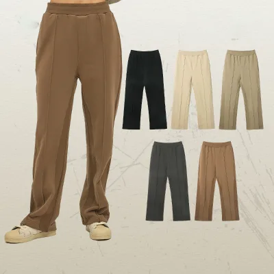 New Men's Style Pants 365g Flared Sweat Pants With Drawstring Loose Casual Trousers Wide Leg Pants Men