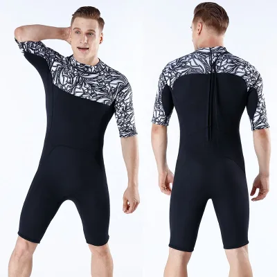 Custom logo Men Bestdive 2mm Neoprene Wetsuit Triathlon Short One-piece for Surfing Diving Snorkeling Water Sports