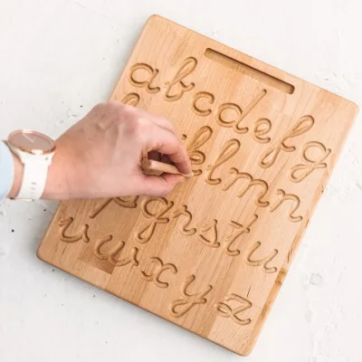 Montessori Education English Lettering Learning Tool Kids Gift Wooden Alphabet Tracing Board for Toddlers