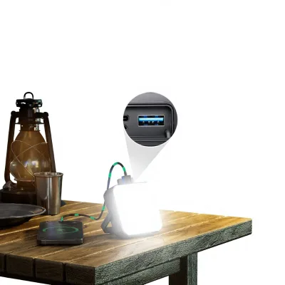 Solar-Powered 10000mAh LED Camping Light & Portable Power Bank with USB Output for Outdoor Use & Live Streaming (ZL-501)