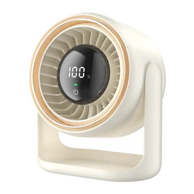 Quiet Bladeless Mini Desk Fan Turbo Battery Operated 5 Speeds Touchscreen Portable USB Outdoor Camping Personal Table Fan
