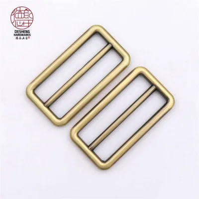 Stock High End 5cm Handbag Accessories Square Ring Anti Brass Brush Ladder Buckle For Bag