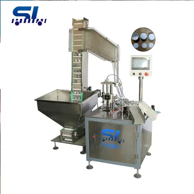High Speed Plastic Bottle Cap Wadding Machine Gasket Inserting Folding Equipment Automatic Cap Lining Machine