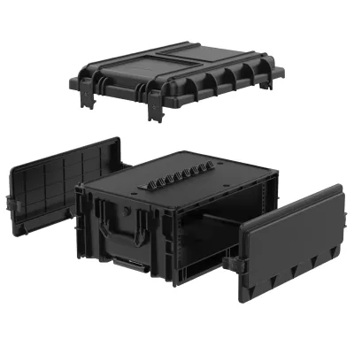 Plastic Easy Carrying Hard DJ Amplifier 4 U Rack Case Strong Rack Flight Case with Wheel
