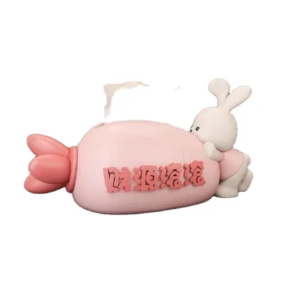 Rabbit and Carrot Tissue Box  Home Table Decoration Resin Tissue box Cover  Paper Tissue box Custom