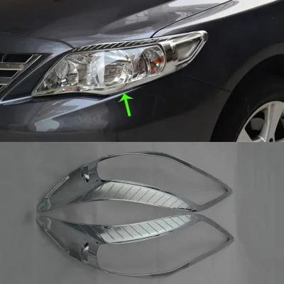 ABS Chrome Exterior Car Accessories Center Headlight Control Cover Frame Trim for Toyota Corolla 2011