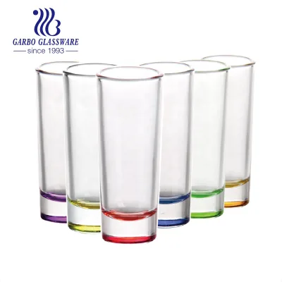 2 Ounce Hot Selling Colored Shot Glass Customized Colors Shooter Glasses Cocktail Party Pub bar Gifts Barware