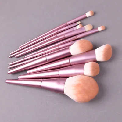 11pcs pink Makeup Brush Set with Color Matching PU Bag Wholesale Professional Vegan Brochas Custom logo Pincel Maquiagem