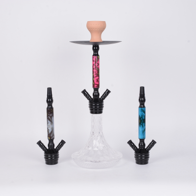 Hot Selling Hookah Factory Medium Size Pattern Shisha With Plastic Hose Hookah Double Hoses Shisha