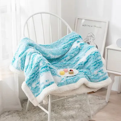 Blue and White Soft Blanket Soft Microfiber Blanket High Thick Blanket for Home