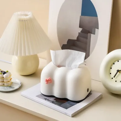 Hot Selling Creative New Tissue Box Cream White Bag Shape Tissue Organizer With Lifting Spring for Kitchen and Home