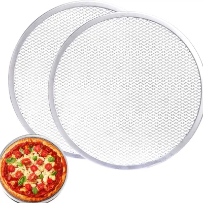 10 Inch Seamless Round Pizza Screen Aluminum Mesh Pizza Screen Pizza Mesh Baking Tray for Home Kitchen Restaurant Supplies