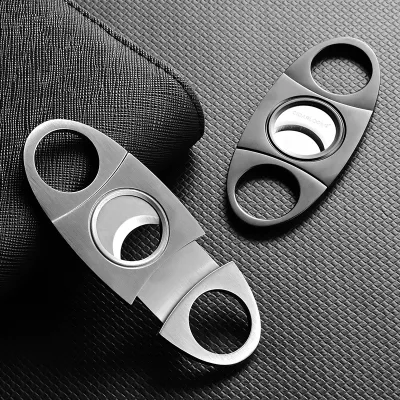 Classic Stainless Steel & Plastic Double Side Cigar Cutter with Torch Function for Giveaways