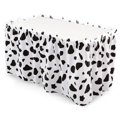 14ft Cow Pattern Tablecloth Is Suitable for Birthday Party Table skirt Decoration