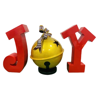 Hot Sell Customized Large Fiberglass Joy Word Sculpture for Indoor/Outdoor Christmas Decoration