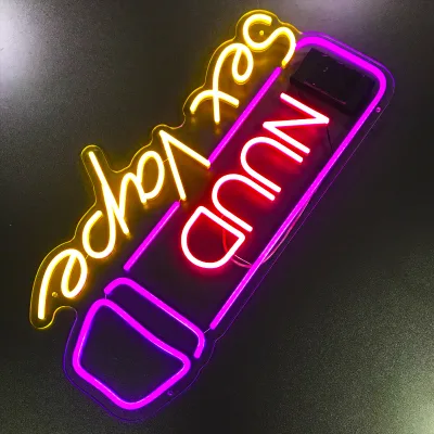 Smoking Neon Sign Cartoon Shape Anime Mural Neon LED Sign Bedroom Home Decoration Aesthetic Custom Personalized Neon Light