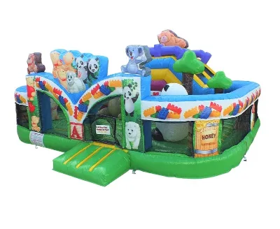 Commercial-grade PVC Outdoor Inflatable Zoo-themed Trampoline Park, Customizable in Size