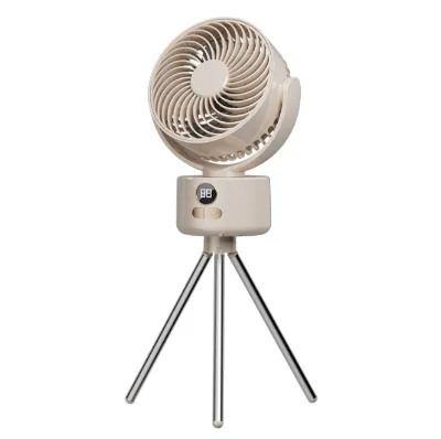 Camping Fan with Tripod Stand, 360° Rotation Rechargeable Battery Powered Fan for Tent/RV/Outdoor, 3 Speeds 8H Runtime