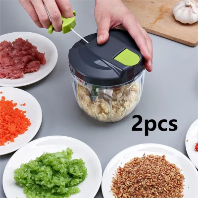 520ml Manual Food Chopper Hand Pull String Vegetable Cutter Onions Garlic Chopper for Fruits Herbs Nuts Kitchen Food Processor