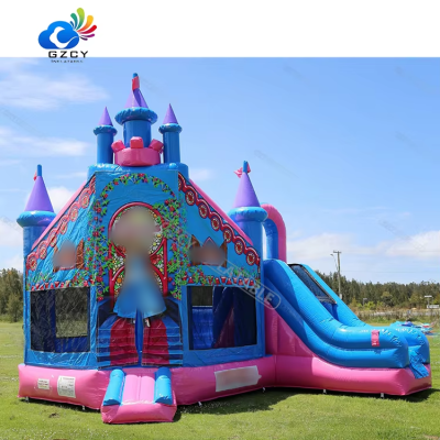 Hot Sale Jumping Inflatable Combo Bouncy Jumper Castle Cartoon pink Castle Bounce House