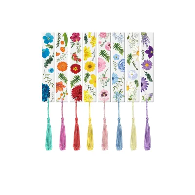 Acrylic Bookmarks Transparent Acrylic Bookmarks Cute Floral Bookmarks with Colorful Tassels for Women Teacher Kids Book Lovers