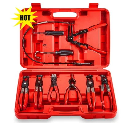 VIKTEC Hose Clamp Plier 9pcs Universal Automotive Fuel Hose,Oil Hose,Water Hose Removal Pliers Remover Tool Kit
